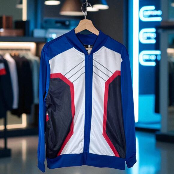 Overwatch NWT Men's Small Soldier 76 Blue Full Zip Track Jacket Athleisure - Picture 2 of 13